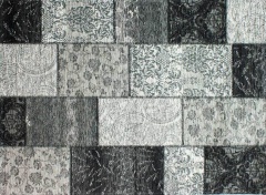 Cinza | Patchwork Chenille Black Grey