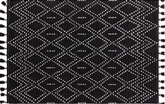 Preto + Creme | Nepal Black Cream Diamond Rug