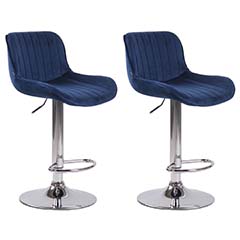 Pé cromado + Veludo azul | 4251756476151/320599