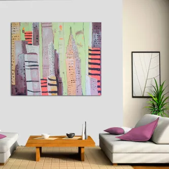 Um dos principais legados de Nova York é sua arte vibrante. Esta pintura captura o espírito vibrante da cidade em seus traços e cores.