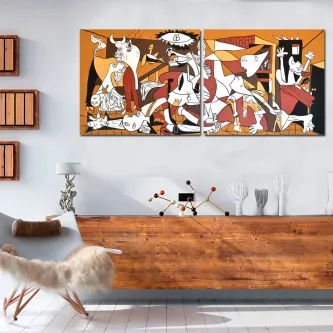 A beleza da natureza em tons de marrom: o Díptico Guernica transmite a força e a majestade da obra-prima de Picasso.