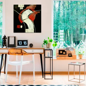 A arte abstrata tem a capacidade de expressar o que as palavras não conseguem transmitir. Esta pintura lacada é uma mistura de cores vibrantes e movimento que nos inspira a buscar mais além dos limite
