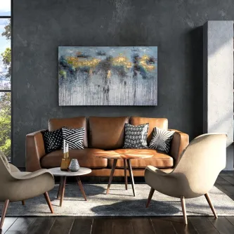 As cores vibrantes deste quadro Aquas trazem a sensação de vitalidade e energia. É o tipo de obra que enaltece o ambiente, deixando-o mais aconchegante e cheio de luz.