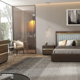 O quarto de casal Luanda é a combinação perfeita entre elegância, classe e sofisticação. Uma mistura inesquecível de estilo moderno e tradicional que dará um toque único a qualquer decoração.