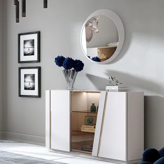 Organize o seu calçado com estilo e modernidade sapateira Sophia New I, com espelho integrado para um toque final de sofisticação.
