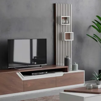 Aproveite o design moderno e sofisticado da estante TV Luca New! Está pronta para lhe oferecer o melhor em organização e estilo.