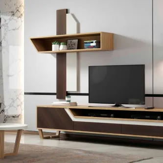 Organize sua sala de estar com a estante TV Luca Simple. Com seu design moderno e minimalista, ela se destaca na decoração, oferecendo um espaço amplo para guardar todos os seus equipamentos de áudio 