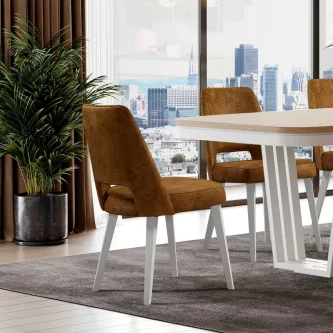 Acaba de descobrir um novo conceito de elegância com a cadeira Luca Mor. Desfruta deste luxo em tua casa e adore as linhas modernas!