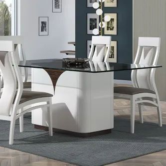 Mesa de vidro Bello Plaza de estilo moderno e elegante para todos os seus jantares.