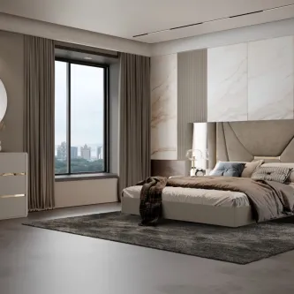 Um quarto que respira romantismo e modernidade, o quarto de casal Alma é o lugar perfeito para relaxar em harmonia com a sua cara-metade.