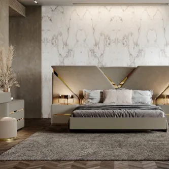 O quarto de casal Alma New é o lugar ideal para relaxar e desfrutar da tranquilidade. Seu design moderno e elegante adiciona ainda mais beleza ao ambiente.