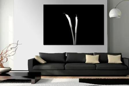 Quadro Flor B&W
