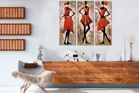 Quadro Triptico Africano