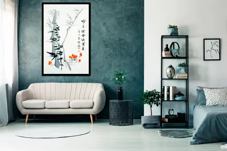 Quadro Bambu e Signos Orientais