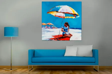 Quadro Ler na Praia