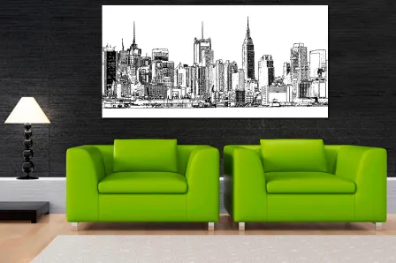 Quadro New York Desenhada 
