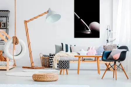 Quadro Taco e Bola de Golfe