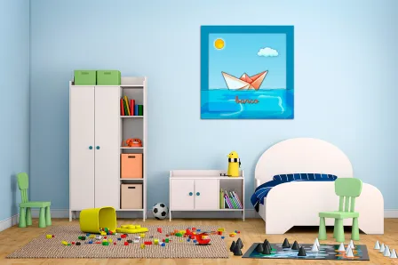 Quadro Barco de Papel