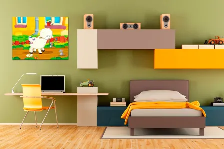 Quadro Ovelha e Ratinho 