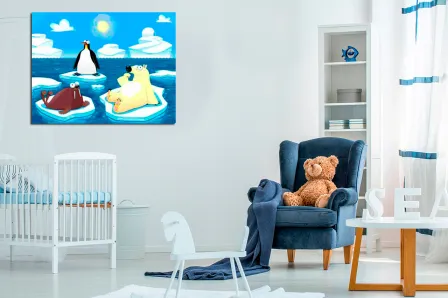 Quadro Amigos no Gelo 