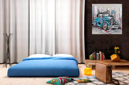Quadro Carrinho Azul 