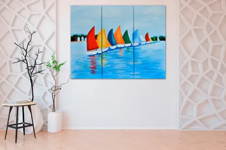 Quadro Caravelas Coloridas