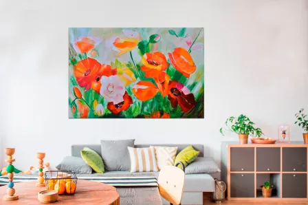 Quadro Tons Quentes em Flor