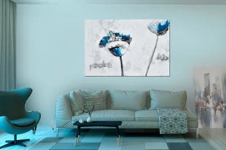 Quadro Cinza e Azul 