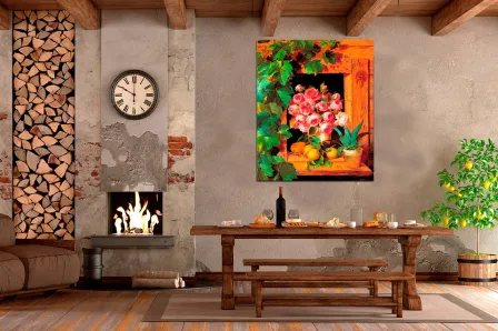 Quadro Ventanal Florido