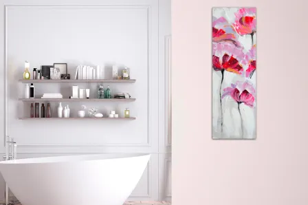 Quadro Pinceladas Rosa