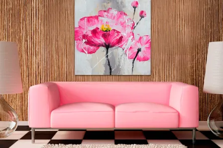 Quadro Flor Rosa Lindo 