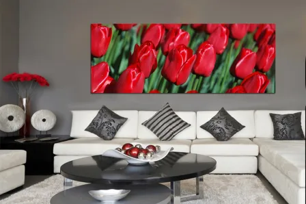 Quadro Monte de Tulipas Vermelhas