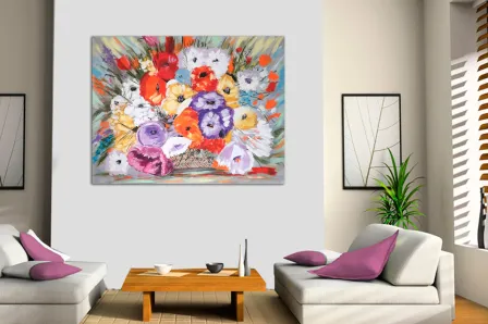 Quadro Floreado Colorido