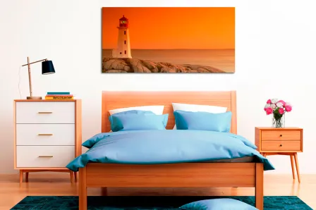 Quadro Céu Laranja sobre Farol