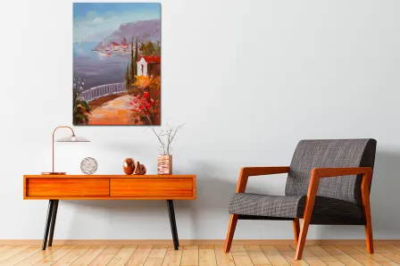 Quadro Aldeia à Beira Mar
