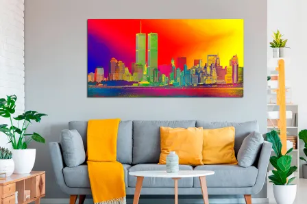 Quadro Torres Gémeas em Pop Art
