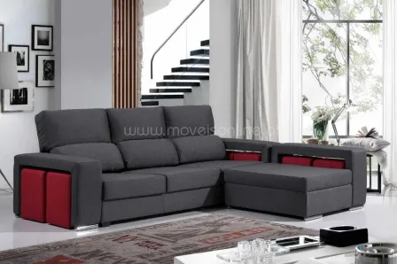 Sofa Chaise Longue 6 Puffs Sevilha