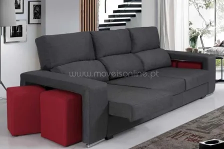Sofa Chaise Longue 4 Puffs Sevilha