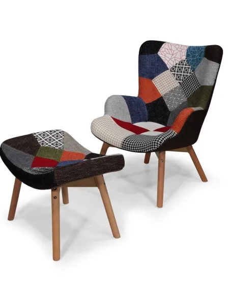 Cadeirão com Repousa Pés Patchwork