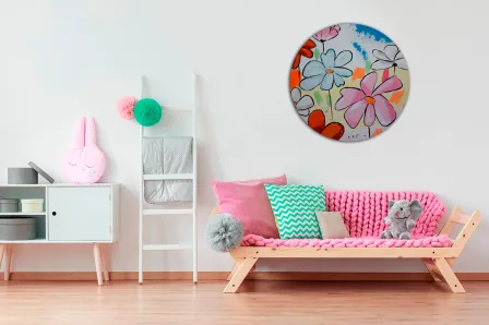 Quadro de Flores Redondas