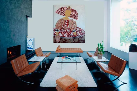 Quadro Menina de Vermelho