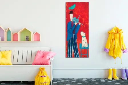 Quadro Pintando com Violino