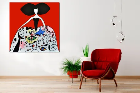 Quadro Menina Miro Square