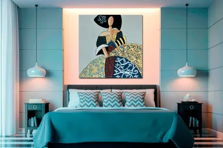 Quadro Menina Azul 