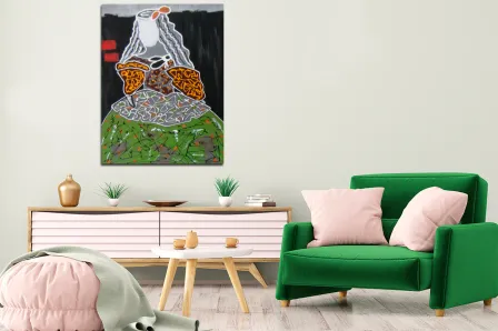 Quadro dançarina saia verde