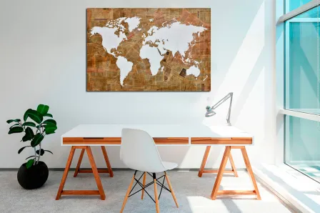 Quadro de colagem de mapa