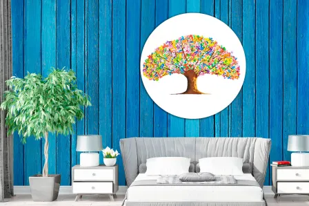 Quadro Árvore redonda com flores