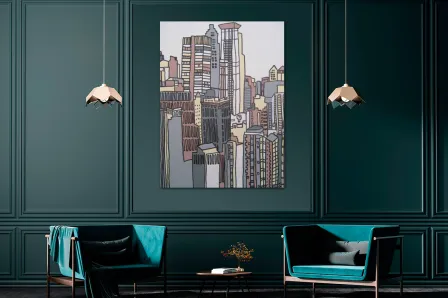 Pintura moderna da cidade