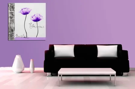 Quadro de flores roxas