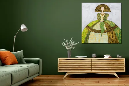 Quadro Echarpe verde menina